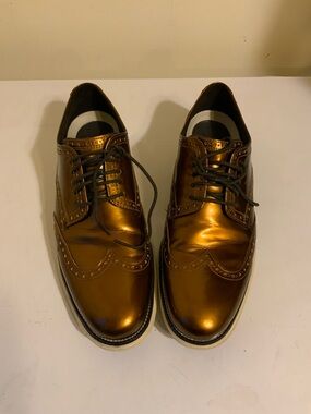 Cole Haan Shoes Mens US 10.5 Øriginal Grand Wingtip Oxford Metallic Bronze Dress